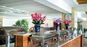 ラサ市にあるGreen Tree Inn Tibet Lhasa Zhaji Templeの花瓶の流し台