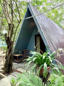 Un jardín fuera de River Nest Hostel