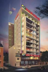 a rendering of a building with cars in front of it at Lakeside Hotel Nam Dinh in Như Thức