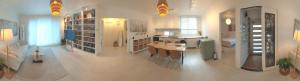 a kitchen with a table and chairs in a room at RoseBrickHouse in Gwangju