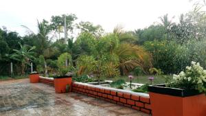 a garden with a brick wall and some plants at Miheen Hotel & Resort - Anuradhapura in Mihintale