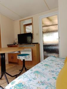 Μια τηλεόραση ή/και κέντρο ψυχαγωγίας στο jolie bungalow 2 pas du lac