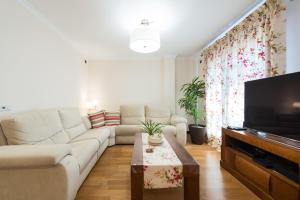 a living room with a couch and a flat screen tv at Apartamento Good Holidays in Las Palmas de Gran Canaria