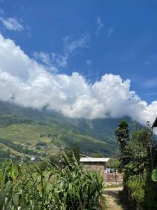 a view of a mountain with clouds in the sky at Eco green Homestay in Sa Pa +7 photos