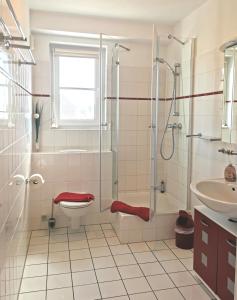 Koupelna v ubytování Unsere Perle mit Sauna