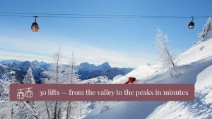 a picture of a ski lift with the words lifts from the valley to at Clofers Relax Residences Rattendorf in Rattendorf +140 photos
