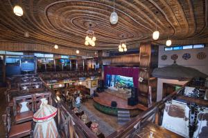 an overhead view of a large building with a stage at YOD Abyssinia International Hotel and Cultural Restaurant in Addis Ababa +15 photos