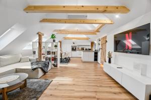 Χώρος καθιστικού στο TOP Apartments - Modernes Appartement im Stadtzentrum - Klima - Netflix