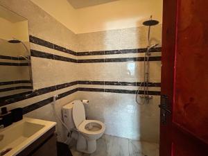 a bathroom with a toilet and a sink at steila-Day hébergement chambre privée in Pamandzi