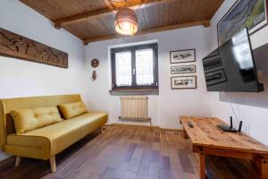 un salon avec un canapé et une table dans l'établissement Cesa Agnol, à Campitello