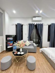 Katil atau katil-katil dalam bilik di TN Homestay Tâm Anh