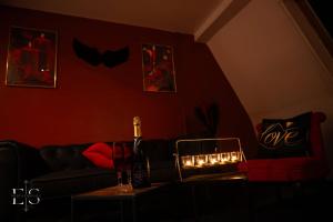 Χώρος καθιστικού στο Dark love room +2 φωτογραφίες