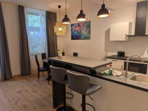 Kuchyň nebo kuchyňský kout v ubytování Flataid Apartment Obere Bahnstraße - Grazer Messe