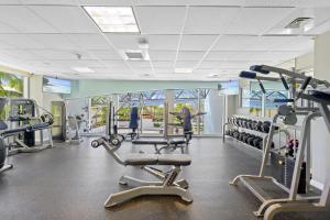 a gym with treadmills and elliptical machines at Marenas Resort PRIVATE UNIT daily refresh not included in Sunny Isles Beach