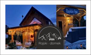 a sign for a rustic donut house at Rajski Domek in Brenna