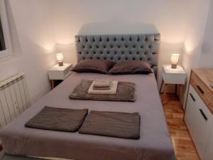 Postel nebo postele na pokoji v ubytování Apartman EXPO Surčin