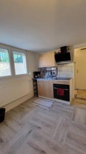 Saint-Cyr-en-ValStudio indépendant tout équipé chez l'habitant的空房设有带炉灶的厨房