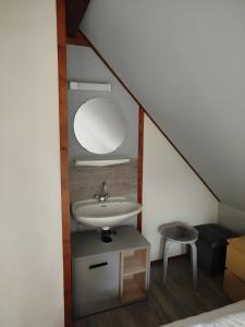 Bilik mandi di Ferienhaus am Silbersee Frielendorf