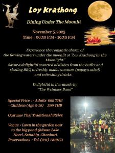 un flyer pour un festival au clair de lune dans l'établissement Swan Lake Hotel Sattahip, à Sattahip