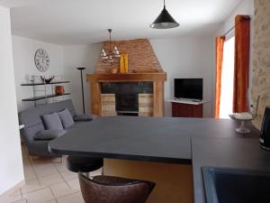 Χώρος καθιστικού στο Gîte de La Cabane