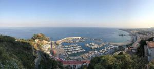 an aerial view of a harbor with a marina at Camping Alannia El Pinar in Blanes +68 photos