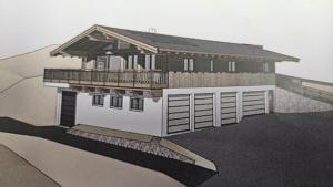 Una representación de una casa con un dibujo de ella. en Appartement Oberschernthann, en Hopfgarten im Brixental 69 fotos más