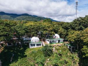 an aerial view of two domes in a forest at Txaleta de Camiguin desde 2024 in Mambajao