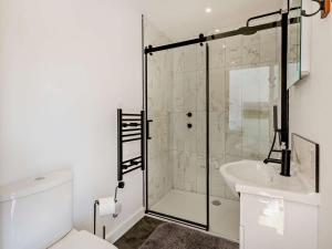 Un baño con ducha, inodoro y lavabo. en 1 Bed in Worcestershire 89032, en Abberley 14 fotos más
