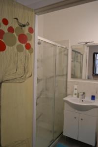 a bathroom with a shower and a sink at Il Cavallino in Orvieto +6 photos