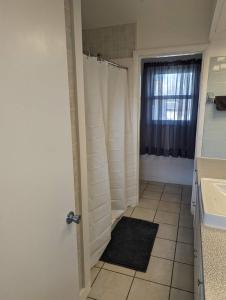 a bathroom with a shower and a sink at Hot Tub Hideaway Near Ste Genevieve in Saint Mary
