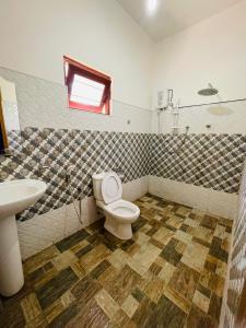 a bathroom with a toilet and a sink at Cinnamon Tree Tourist Rest in Anuradhapura