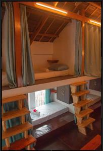 een kamer met 2 stapelbedden en een ladder bij Paradiso Hostel Siargao in General Luna