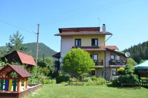 a large house with a yard with a building at Villa Arefyevykh in Slavske