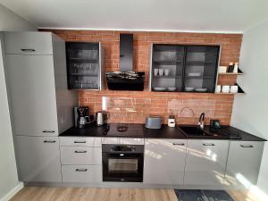 Kuchyň nebo kuchyňský kout v ubytování Apartament TARNÓW LWOWSKA