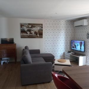 TV a/nebo společenská místnost v ubytování Moulin de la jalousie