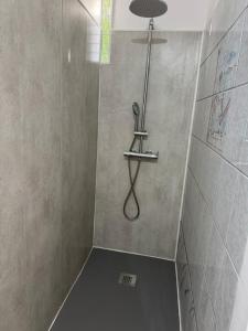 a shower with a shower head in a bathroom at Rayon des îles bien désiré in Saint-François