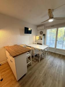 Μια τηλεόραση ή/και κέντρο ψυχαγωγίας στο Studio 4pers rénové avec jardin et place privée +13 φωτογραφίες