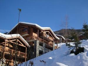 a ski lodge with snow on the ground at Arpege Des Neiges in Sainte-Foy-Tarentaise
