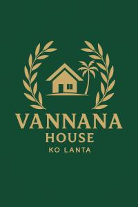a logo for a villa with a house and palm trees at Vannana House Ko Lanta in Ko Lanta