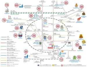 a map of the city of jaipur with attractions at ESLEAD HOTEL Namba South Ⅲ in Osaka