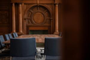 a conference room with a table and chairs at The Hobson Cambridge by Adina in Cambridge