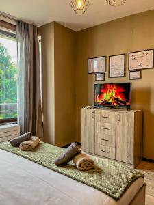 Postel nebo postele na pokoji v ubytování Tarein Studio