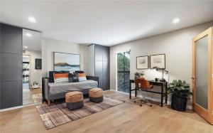 a bedroom with a bed and a desk at Waterfront Three-Bedroom Condo with Great Views in Naples