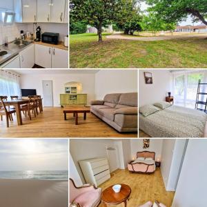 a collage of photos of a kitchen and a house at Le Clos Beau Jardin in Gaillan-en-Médoc