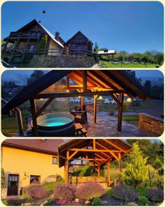 a collage of two pictures of a house at La Merveille 795-848-628 in Solina