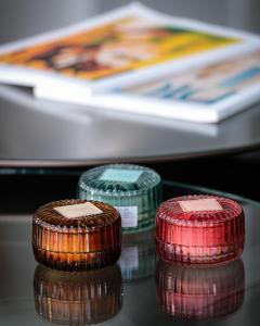 two stacks of coins sitting on top of a table at Chic Hotel in Rabat