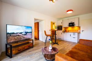 诺登Norder Apartment的配有大屏幕平板电视的客厅