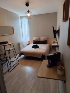 Ένα ή περισσότερα κρεβάτια σε δωμάτιο στο La Bulle de Tours, hyper center, train station in front!