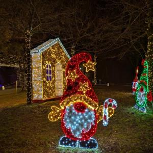 a display of christmas lights in front of a house at La casa dei mici in Arezzo
