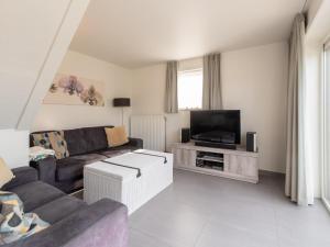 LombardsijdeにあるZee en Polder H138のソファとテレビのあるリビングルーム